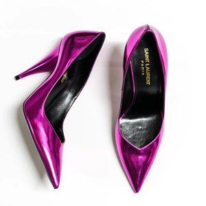 SAINT LAURENT 'Kiki 85' Metallic Fuchsia Pump